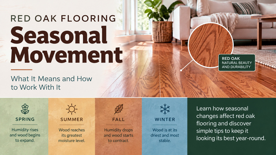 Red Oak Flooring Seasonal Movement infographic