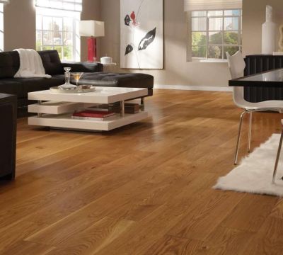 7 inch Wide Plank White Oak Natural Wood Floor in great room