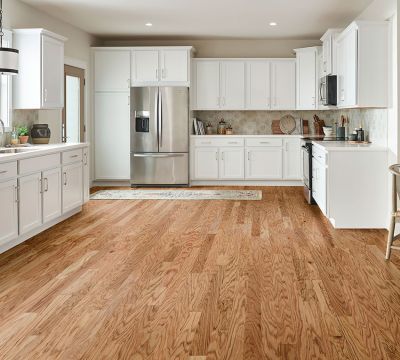 Springdale Oak Plank Toast 3 inch 1st Quality in a brand new white kitchen