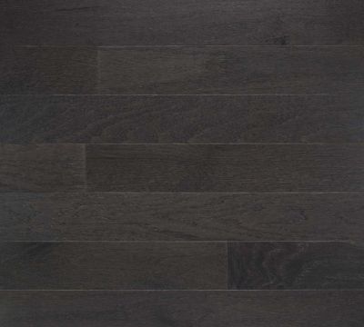 4 inch wide plank oak hardwood in a black low gloss color close up picture to show the floors texture and seams after installation