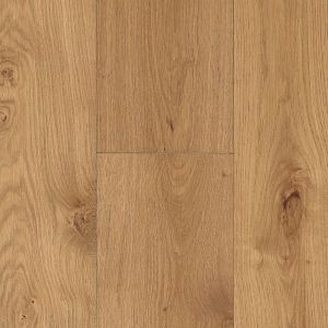 Medium brown first quality floor close up photo showing the wood grain, end joint, and hardwood color to show a customer what the look and feel of this flooring product brings to the table